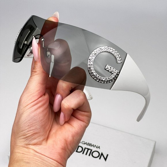 D&G DG2298B 06/87 Sunglasses Light Grey Rimless Pillow Women - Picture 2 of 11